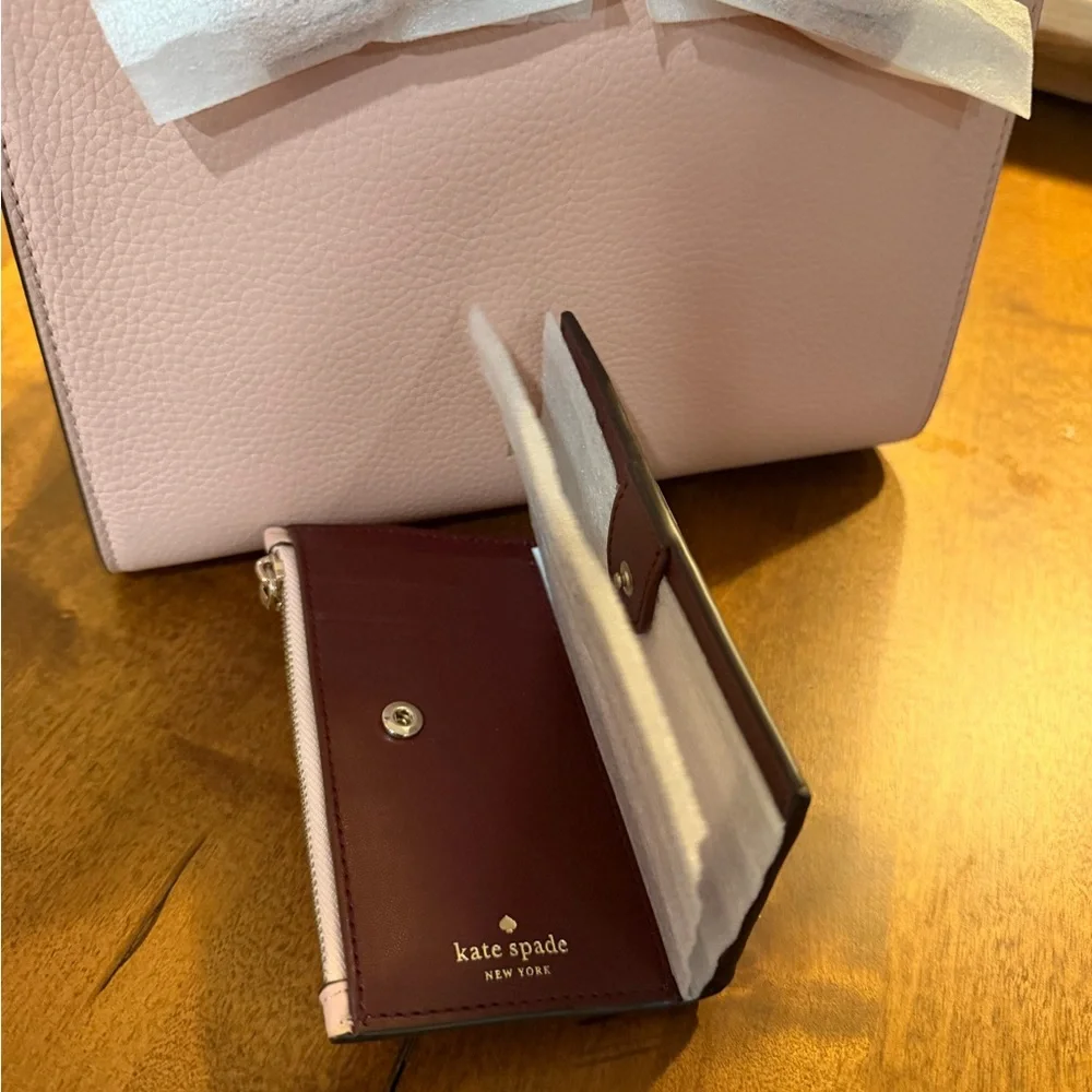 Kate Spade Blush Pink Hayes Satchel with Bow Detail and Matching Wallet - Picture 8 of 8